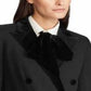 Ralph Lauren Blazer Ponte Feminino com Acabamento em Veludo Preto Tamanho 2 Petite