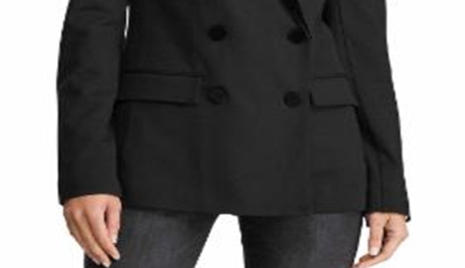 Ralph Lauren Blazer Ponte Feminino com Acabamento em Veludo Preto Tamanho 2 Petite