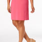 Vestido feminino Karen Scott de algodão com manga cotovelo, rosa, tamanho pequeno G