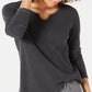 Blusa térmica feminina de algodão estilo &amp; co, cinza, tamanho pequeno GG