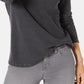 Blusa térmica feminina de algodão estilo &amp; co, cinza, tamanho pequeno GG