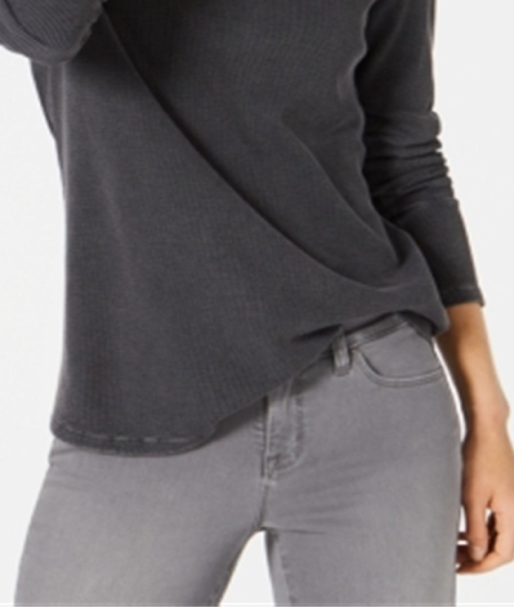 Blusa térmica feminina de algodão estilo &amp; co, cinza, tamanho pequeno GG
