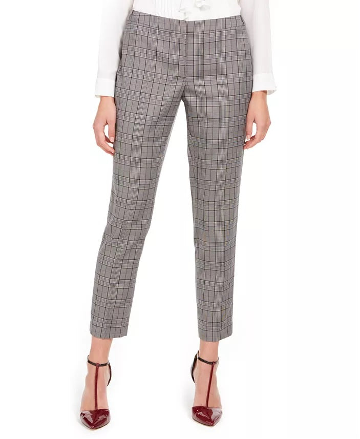 Calça reta xadrez feminina Calvin Klein cinza tamanho 16