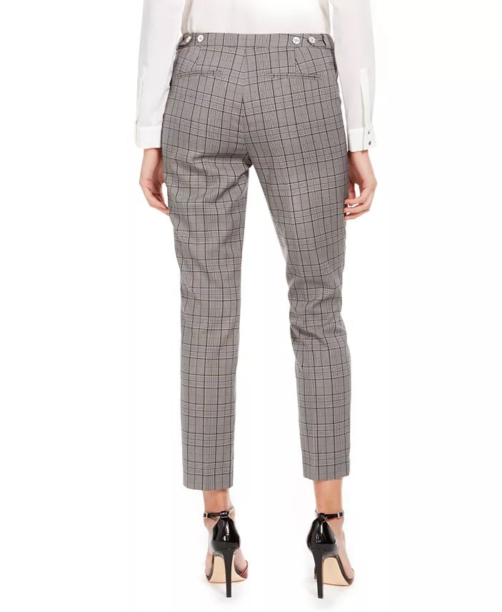 Calça reta xadrez feminina Calvin Klein cinza tamanho 16