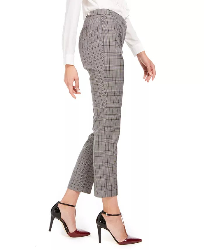 Calça reta xadrez feminina Calvin Klein cinza tamanho 16