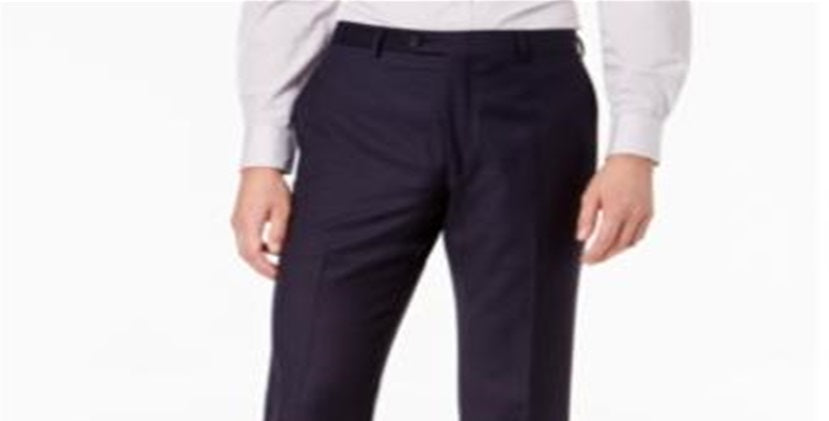 Calça social masculina Ralph Lauren Classic Fit Windowpane de flanela azul tamanho 42x32