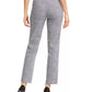 Calça feminina JM Collection Jacquard reta azul tamanho XX-G