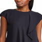 Blusa Ralph Lauren Feminina Manga Curta Georgette Azul Marinho Tamanho Pequeno M