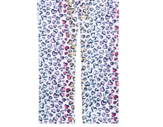 Calça de pijama estampada com coração para meninas Max &amp; Olivia Little &amp; Big, branca, tamanho M