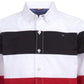 Camisa de popeline listrada com blocos de cores Tommy Hilfiger Big Boy's Philip, tamanho G, branca