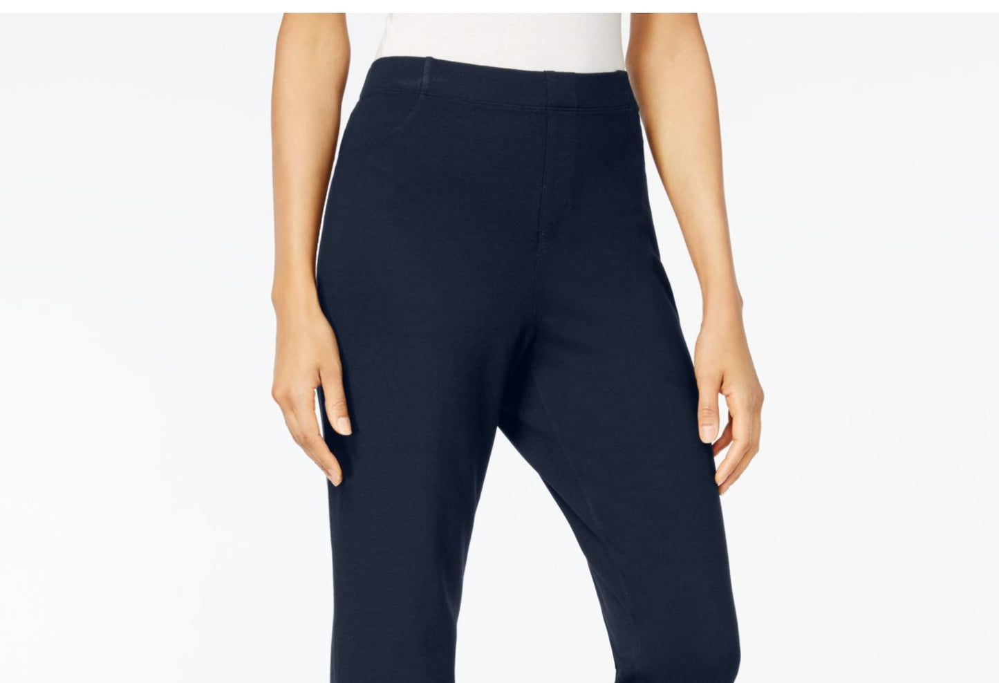 Calça de veludo feminina Karen Scott, azul, tamanho pequeno, médio