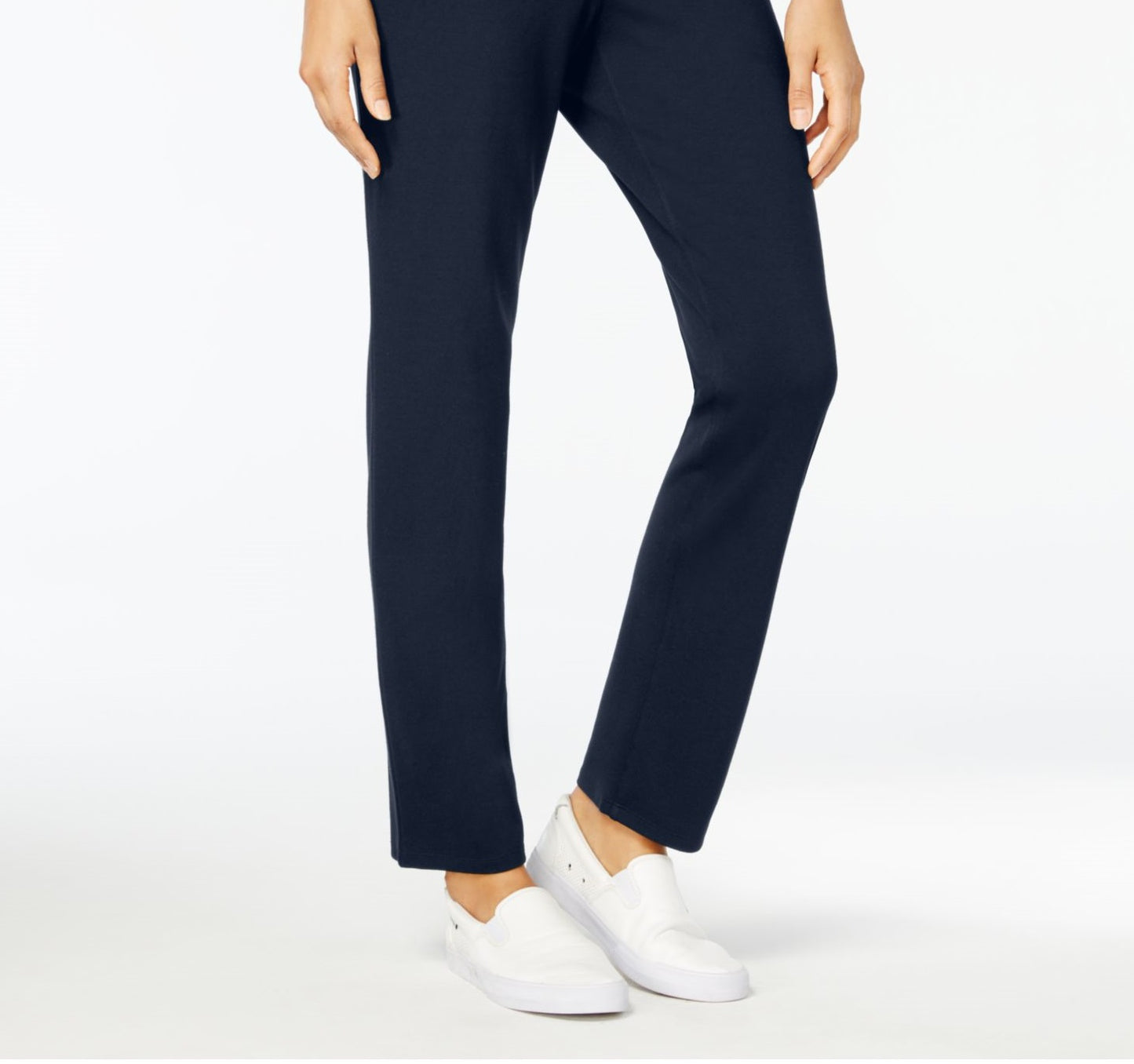 Calça de veludo feminina Karen Scott, azul, tamanho pequeno, médio