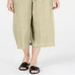 Calça capri texturizada feminina JM Collection com amarração frontal, tamanho areia clara - pequeno GG