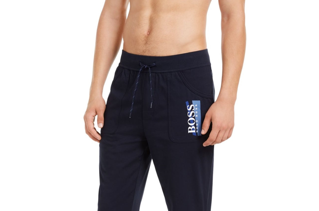 Calça de pijama masculina Hugo Boss Authentic azul marinho tamanho G