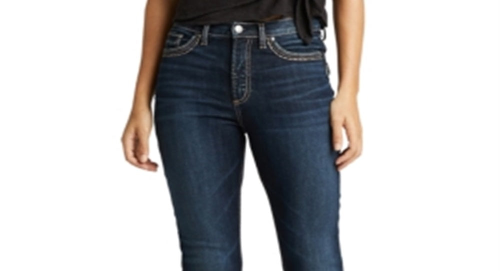 Calça jeans feminina slim boot azul da Silver Jeans Co., tamanho 28
