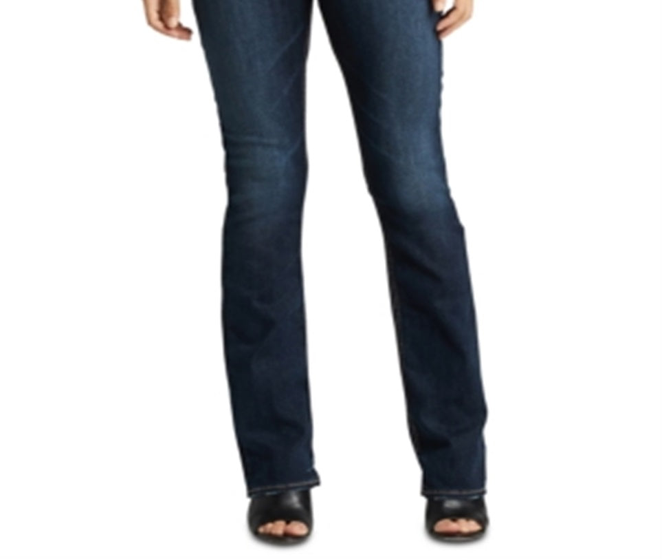 Calça jeans feminina slim boot azul da Silver Jeans Co., tamanho 28