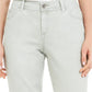 Calça jeans feminina desfiada e reta, tamanho 14, verde, da INC International Concepts