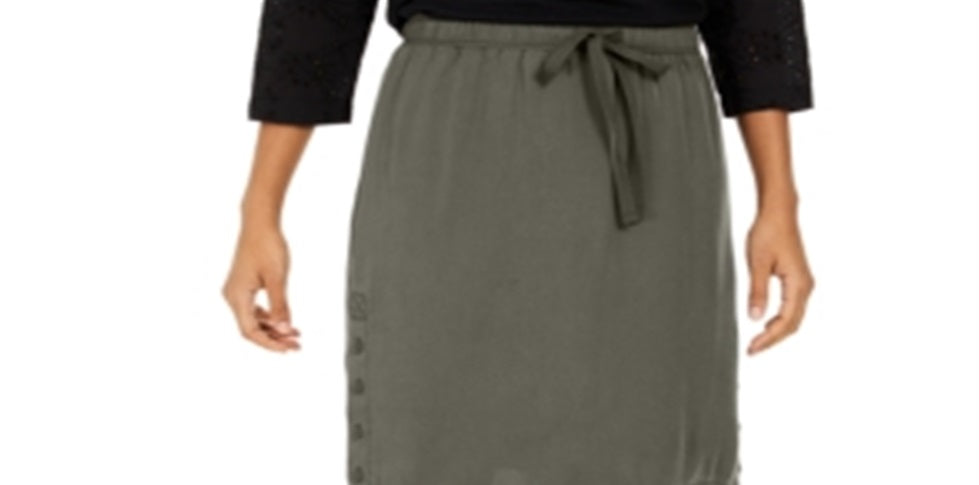 Saia-calça curta feminina Style &amp; Co com cordão em tencel, verde, tamanho XX-G