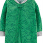 Pijama estampado de dinossauro Carter's Baby Boy, 1 peça, verde, tamanho 18 meses