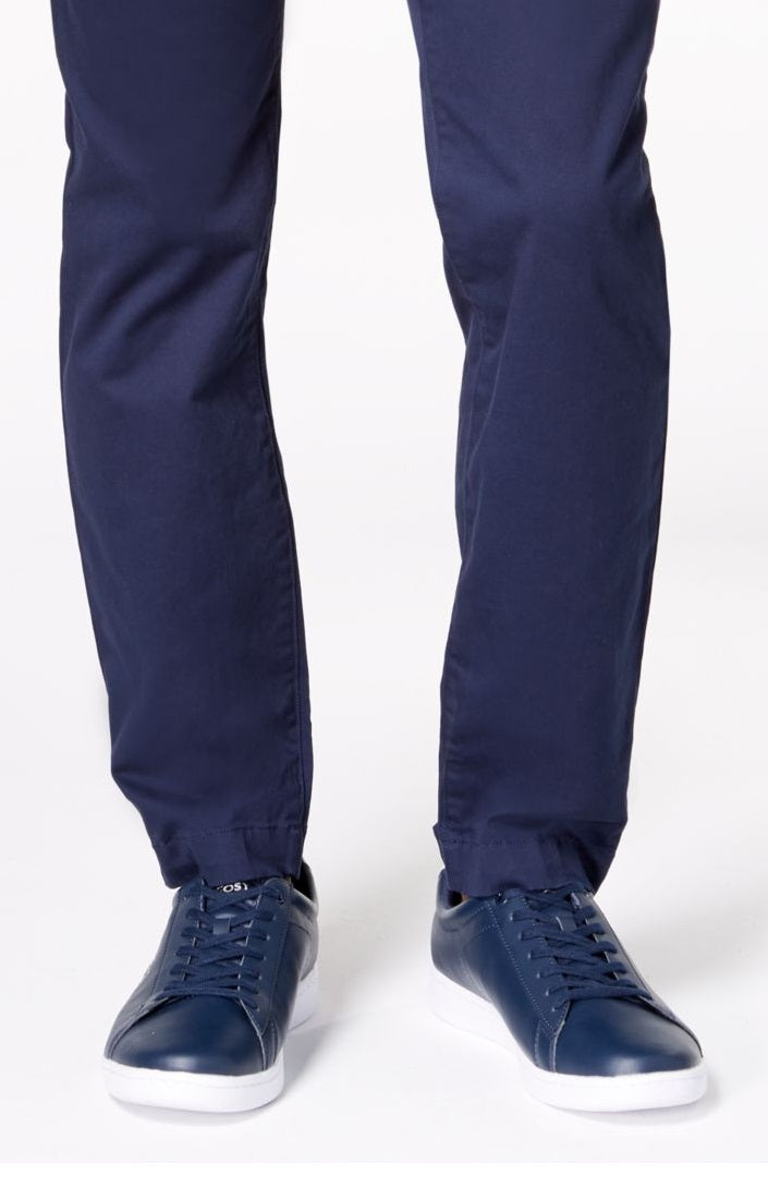 Calça Chino Lacoste Masculina Regular Fit Algodão Gabardine Azul Tamanho 46X32