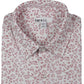 Camisa masculina de malha estampada Bar III com botões, branca, bordô, tamanho 16-16/5-
