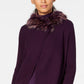 Cardigan conversível com acabamento em pele sintética Alfani feminino, roxo, tamanho pequeno P/M