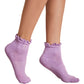 Meias femininas Free People Quarter, estampadas, com babados, roxas, tamanho único