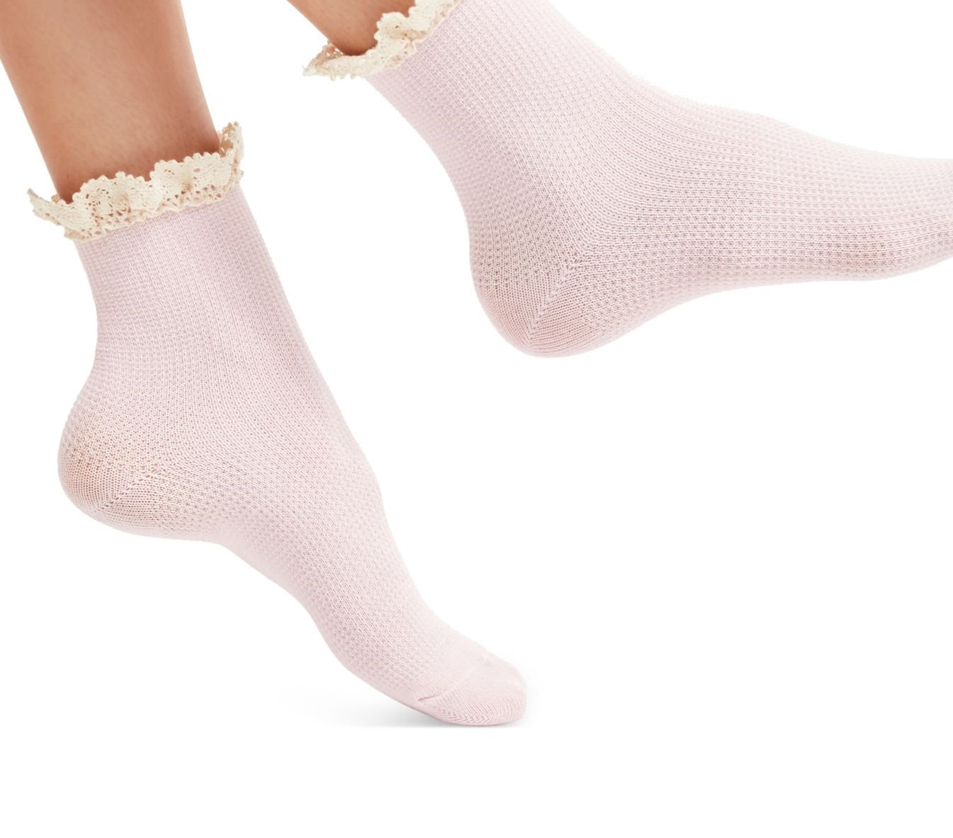 Meias femininas casuais com babados e detalhe de babados, rosa, tamanho único