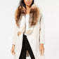 Alfani Feminino Petite Faux-Fur Collar Belted Coat Bege Petite S