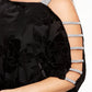 Blusa feminina plus size MSK Burnout Velvet Overlay, preta, tamanho 3X