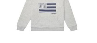 Ralph Lauren Big Boy's Moletom com capuz de algodão felpudo bordado cinza tamanho P