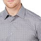 Camisa social masculina Alfani com gola alta e punho padrão em misturas de algodão, cinza, tamanho grande