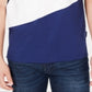 Camisa polo masculina com estampa de logotipo em blocos de cores AX Armani Exchange - Azul-marinho, tamanho XXL