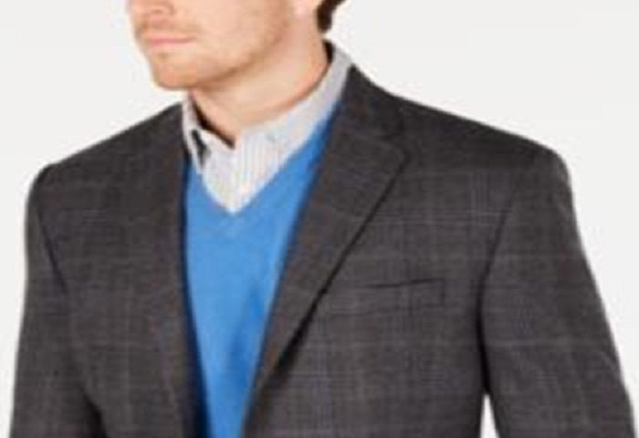 Casaco esportivo masculino Ralph Lauren de lã xadrez cinza, tamanho 44