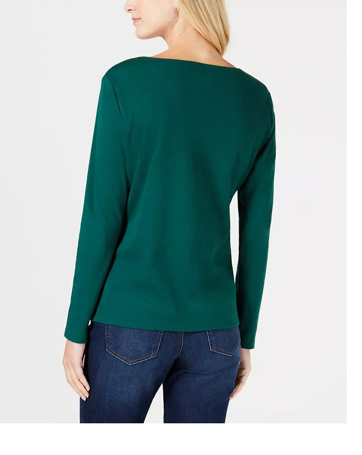 Blusa Karen Scott Feminina Estampa Pinguim Verde Tamanho Médio