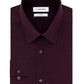 Camisa social masculina Calvin Klein Steel Slim-Fit, elástica, sem necessidade de passar, com estampa de alto desempenho, vermelha, tamanho 34-35
