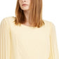 Blusa feminina Alfani com manga plissada, tamanho pequeno, amarela