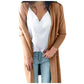 Cardigan feminino aberto com bolsos e manga comprida INC International Concepts, marrom, tamanho pequeno