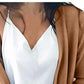 Cardigan feminino aberto com bolsos e manga comprida INC International Concepts, marrom, tamanho pequeno