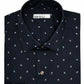 Camisa social masculina Bar III Slim Fit com estampa floral elástica, preta, tamanho 17 1/2
