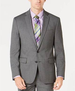 Ryan Seacrest Distinction Masculino Ultimate Moves Modern-Fit Stretch Birdseye Suit Jacket Cinza Tamanho 38