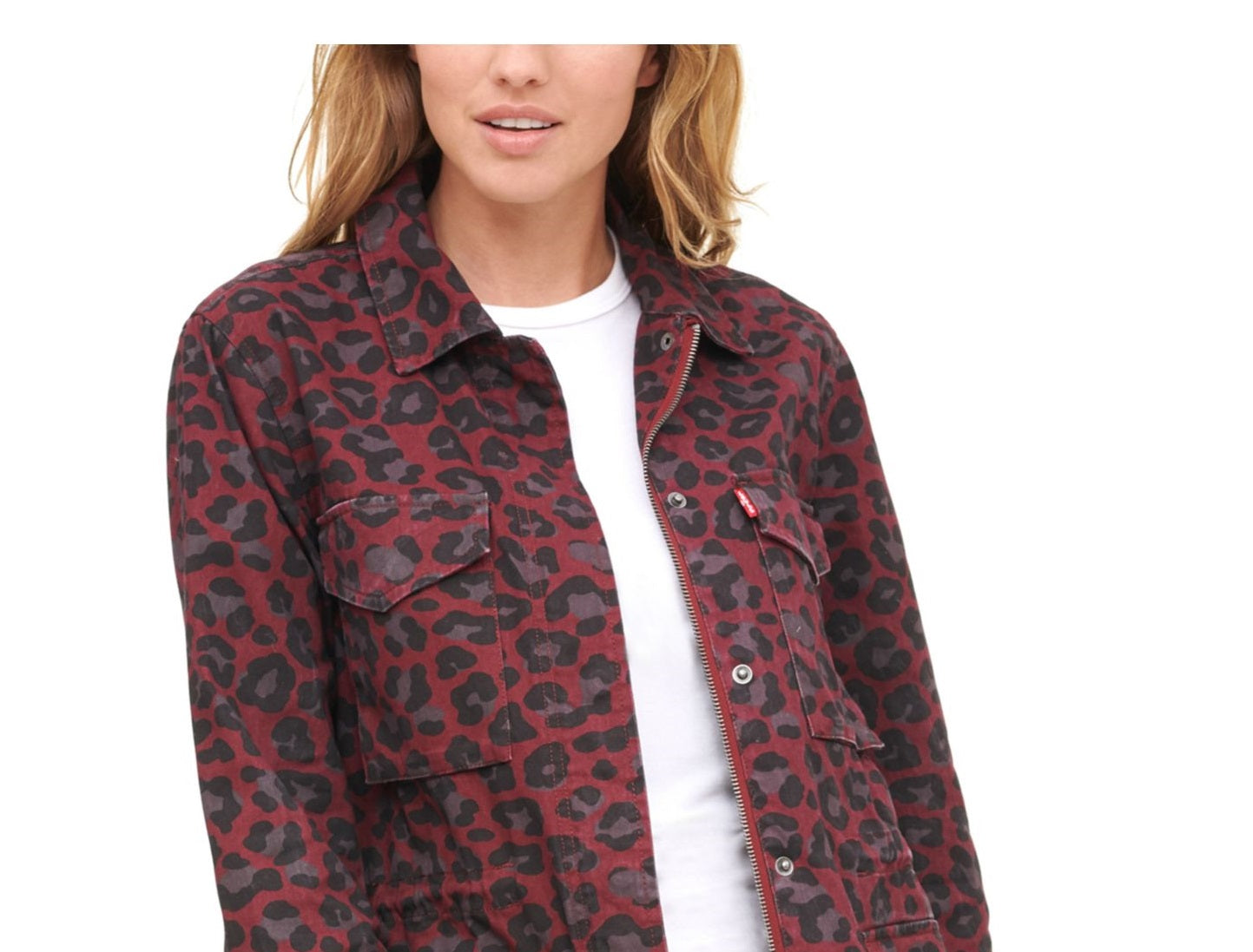 Jaqueta Levi's Feminina Estampa Leopardo Roxa Tamanho Médio