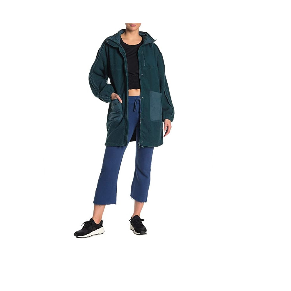 Jaqueta feminina Glacier Fleece da Free People, azul, tamanho grande