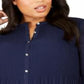 Alfani Plus Pleated Completer Feminino Azul Marinho Tamanho -0X