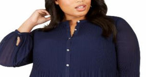 Alfani Plus Pleated Completer Feminino Azul Marinho Tamanho -0X