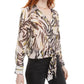 Blusa transparente com estampa animal feminina Bar III, rosa, tamanho pequeno