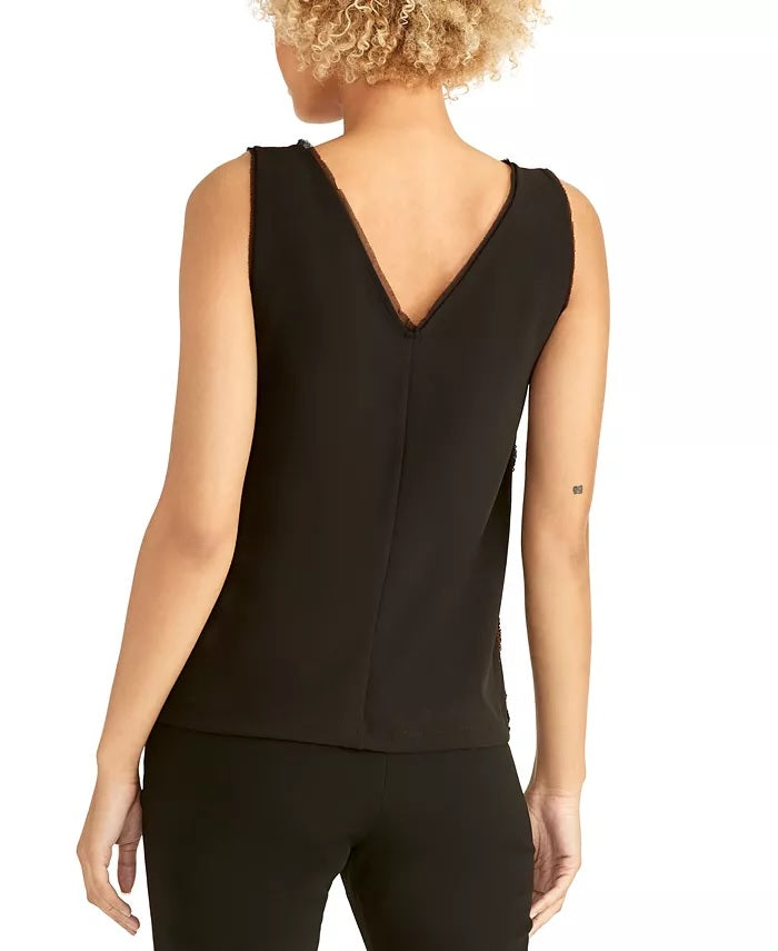 Rachel Roy Veda Top de lantejoulas feminino rosa tamanho extragrande
