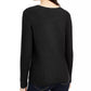 Suéter feminino de malha canelada com bainha amarrada, tamanho 44, preto, da INC International Concepts