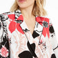 Blusa feminina Alfani estampada com sobrepeliz, branca, tamanho X-Large