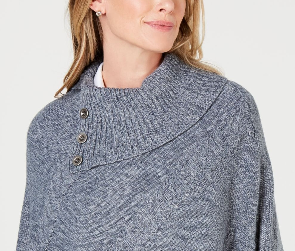 Poncho envelope feminino Karen Scott azul tamanho P/M